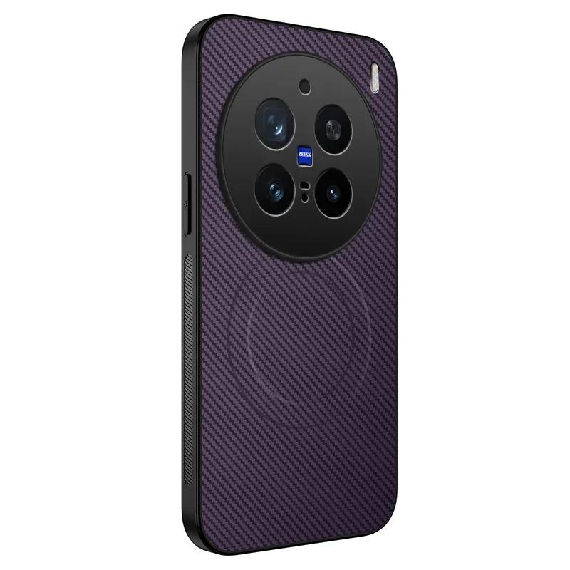 Чехол для телефона из ПУ кожи с узором из углеродного волокна и силикона для vivo X200 Pro Ultra, магнитная беспроводная зарядка, мягкая задняя крышка For vivo X200 фиолетовый
Чехол для телефона из ПУ кожи с узором из углеродного волокна и силикона для vivo X200 Pro Ultra, магнитная беспроводная зарядка, мягкая задняя крышка For vivo X200 фиолетовый