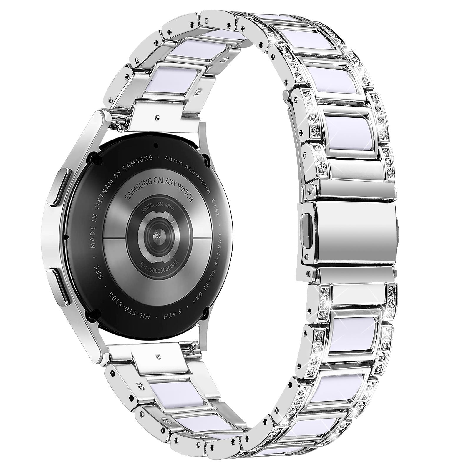 For Samsung Galaxy Watch4 Active 40mm/44mm/Watch4 Classic 42mm/46mm Stylish Rhinestone Decor Stainless Steel Resin Watch Band Wrist Strap Silver/White
For Samsung Galaxy Watch4 Active 40mm/44mm/Watch4 Classic 42mm/46mm Stylish Rhinestone Decor Stainless Steel Resin Watch Band Wrist Strap Silver/White