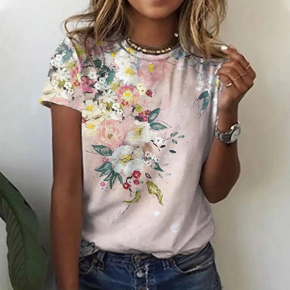 2025 Summer Women s Tops Flower Theme 3D Printing T-Shirts Round Neck Casual Women s Daily Pullover New Elegant Tops XS
2025 Summer Women s Tops Flower Theme 3D Printing T-Shirts Round Neck Casual Women s Daily Pullover New Elegant Tops XS