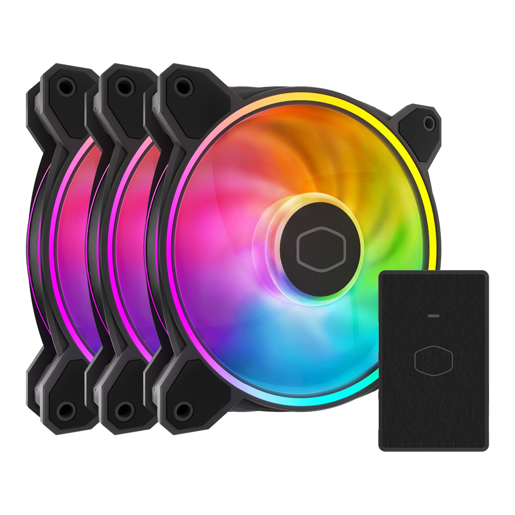 Cooler Master MasterFan MF120 Halo2 3in1 120mm ARGB Gen2 PC Case Fan 3 Pack Black FN2126 MFL-B2DN-213P2-R2 чорний
Cooler Master MasterFan MF120 Halo2 3in1 120mm ARGB Gen2 PC Case Fan 3 Pack Black FN2126 MFL-B2DN-213P2-R2 чорний