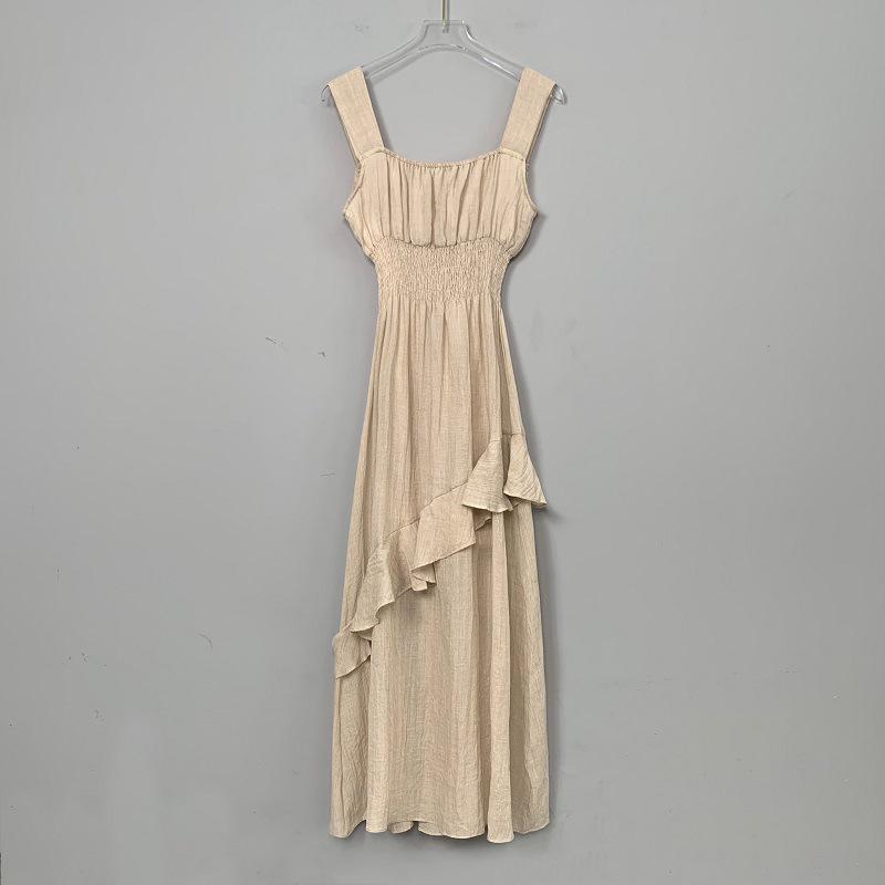 Elegant Square Neck Ruffle Strap Slimming Dress for Women One Size бежевий
Elegant Square Neck Ruffle Strap Slimming Dress for Women One Size бежевий