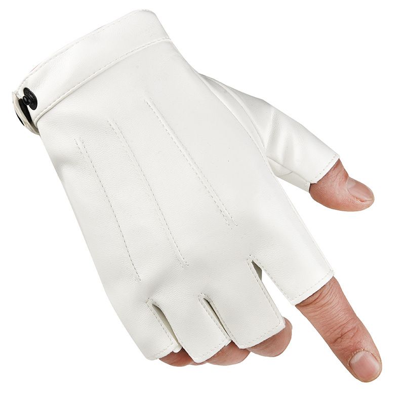 Gloves Half Finger Gloves Men s Punk Korean Style Performance Hip Hop T Stage Performance Open Finger Riding Non-Slip Outdoor Sports Dancing three-line half finger (white) All yards
Gloves Half Finger Gloves Men s Punk Korean Style Performance Hip Hop T Stage Performance Open Finger Riding Non-Slip Outdoor Sports Dancing three-line half finger (white) All yards