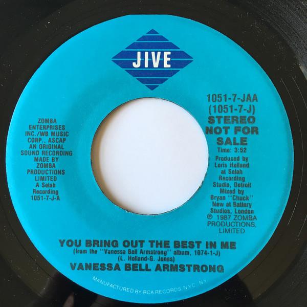7inch Record VANESSA BELL ARMSTRONG - You Bring Out The Best In Me 10517J Jive 1987 US Soul/Funk Used
7inch Record VANESSA BELL ARMSTRONG - You Bring Out The Best In Me 10517J Jive 1987 US Soul/Funk Used