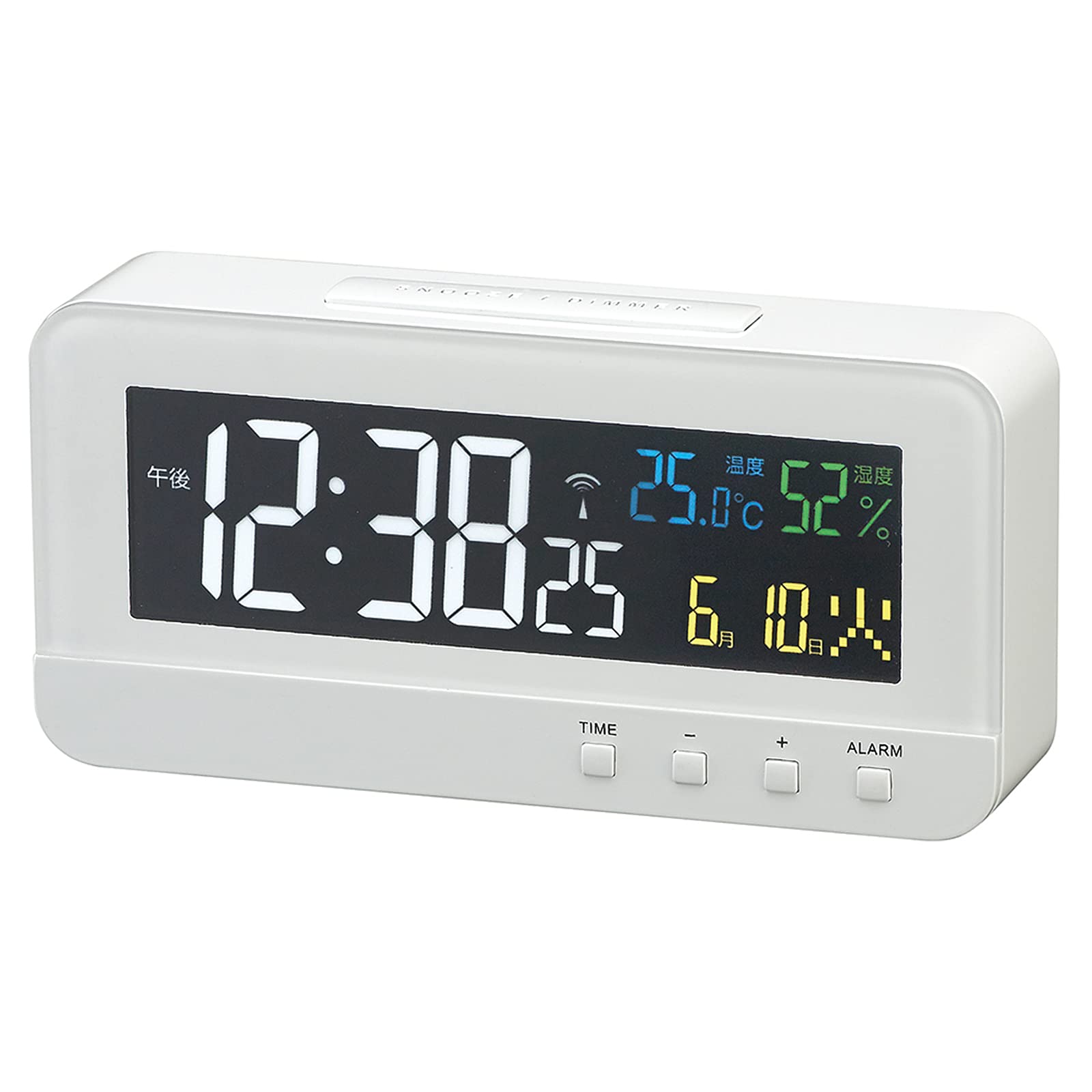 MAG Table Clock Thermometer Hygrometer Calendar Color LCD White Radio Digital Color Herb T-684WH
MAG Table Clock Thermometer Hygrometer Calendar Color LCD White Radio Digital Color Herb T-684WH