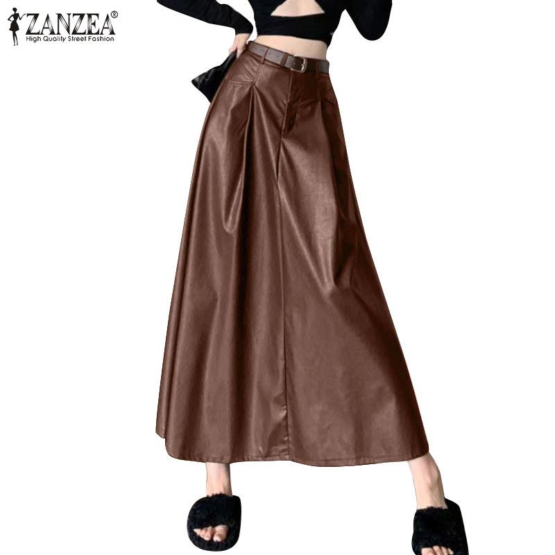 ZANZEA Женские повседневные длинные юбки трапециевидной формы из искусственной кожи
ZANZEA Женские повседневные длинные юбки трапециевидной формы из искусственной кожи