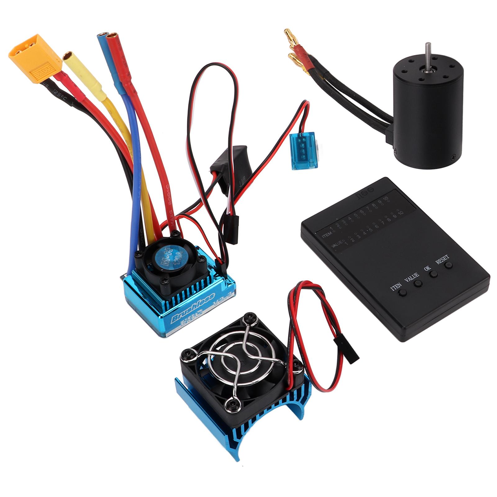 3650 3100KV Brushless Motor Kit with 120A ESC XT60 Plug Programming Card for 1/10 1/8 RC Car
3650 3100KV Brushless Motor Kit with 120A ESC XT60 Plug Programming Card for 1/10 1/8 RC Car