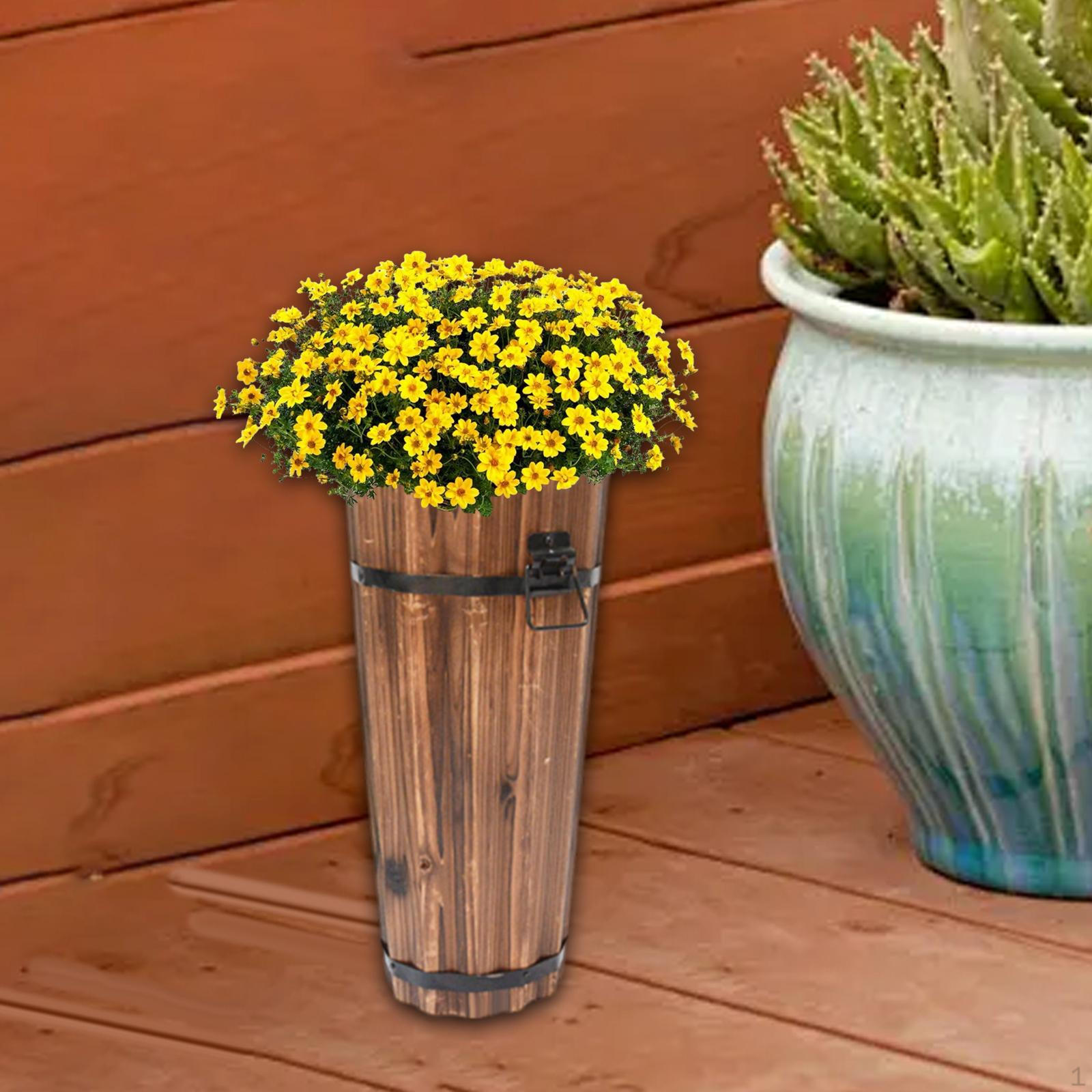 Wood Barrel Planter,Flower Box with Ergonomic Handles for Indoor Outdoor Garden Pot S_Style B
Wood Barrel Planter,Flower Box with Ergonomic Handles for Indoor Outdoor Garden Pot S_Style B