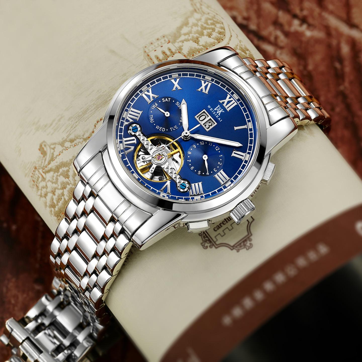 WEISIKAI 6009 Мужские часы Новые роскошные мужские часы высшего бренда со стальным ремнем в коробке Водонепроницаемые светящиеся календари Автоматические мужские механические часы синий
WEISIKAI 6009 Мужские часы Новые роскошные мужские часы высшего бренда со стальным ремнем в коробке Водонепроницаемые светящиеся календари Автоматические мужские механические часы синий