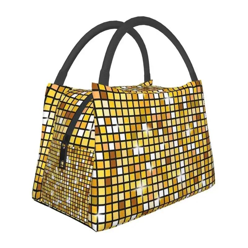 Gold Disco Ball Glitter Insulated Lunch Bags for Women Portable Cooler Thermal Bento Box Outdoor Camping Travel 28x17x16CM
Gold Disco Ball Glitter Insulated Lunch Bags for Women Portable Cooler Thermal Bento Box Outdoor Camping Travel 28x17x16CM