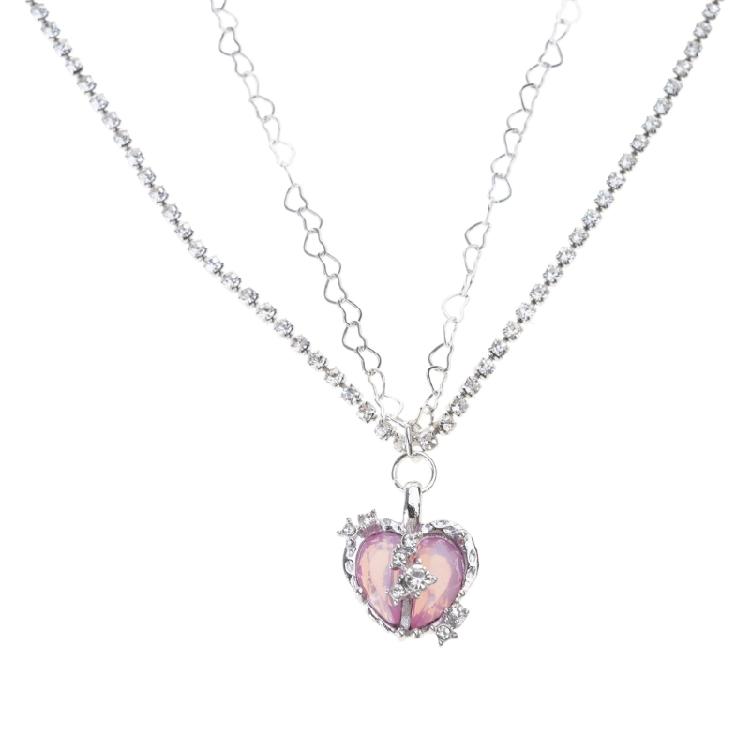Heart Crystal Metal Silver Color Multi-layered Necklace for Women Jewelry Gift 1
Heart Crystal Metal Silver Color Multi-layered Necklace for Women Jewelry Gift 1