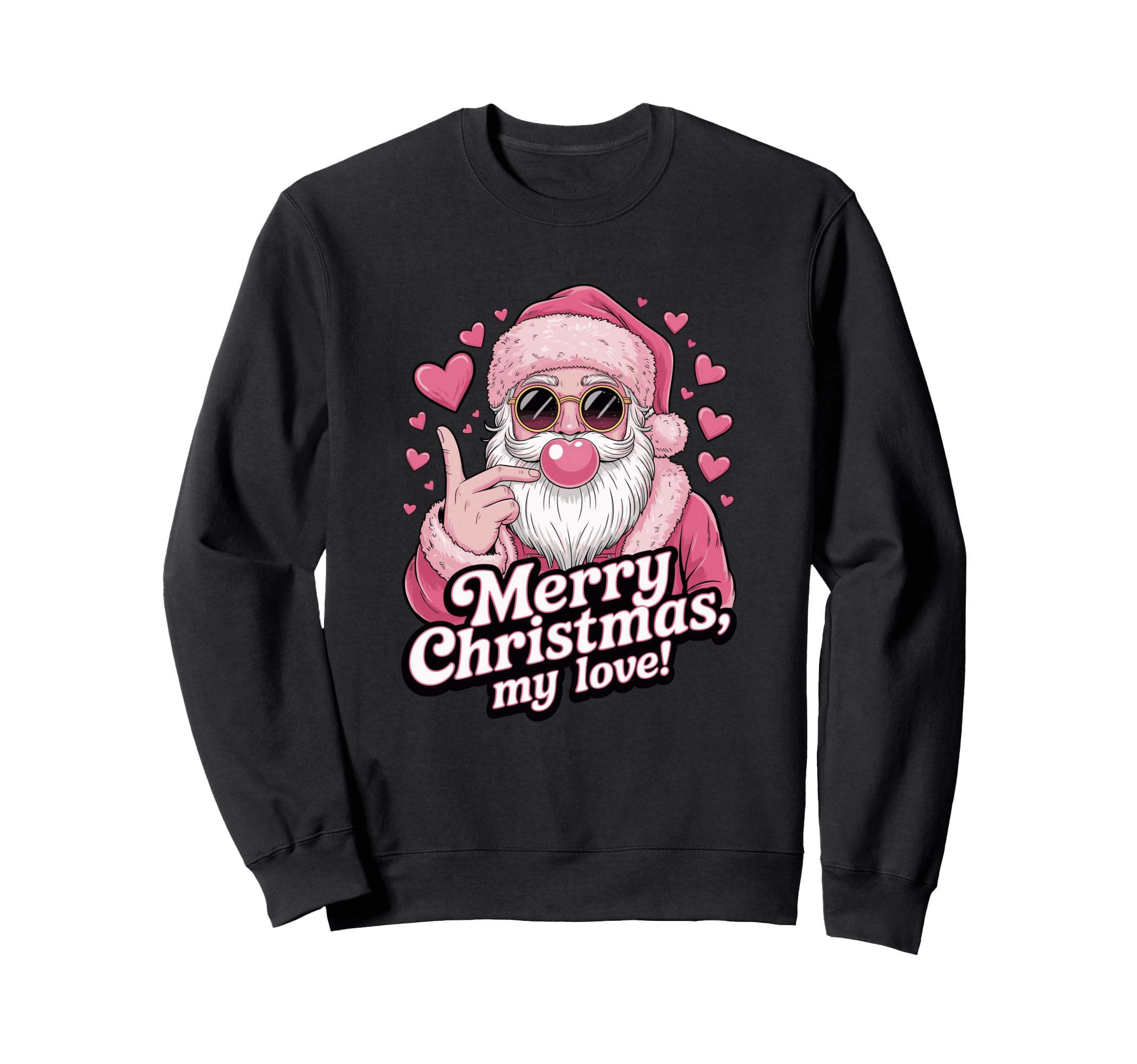 Pink Santa Sunglasses Love Heart Merry Christmas Sweatshirt
Pink Santa Sunglasses Love Heart Merry Christmas Sweatshirt
