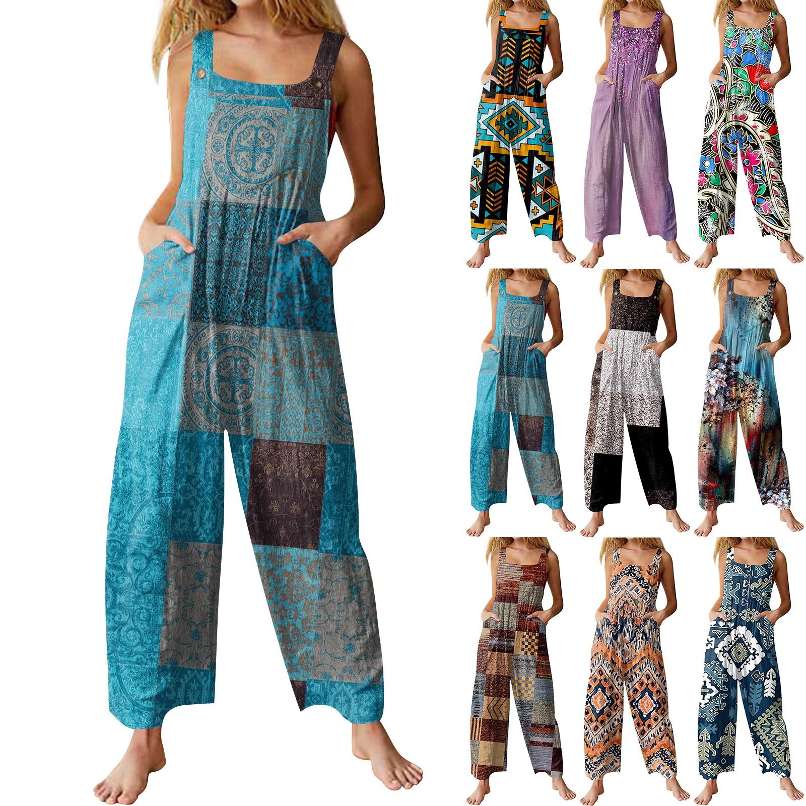 Women s Fashion Casual Loose Back Straps Wide Leg Vintage Printed Jumpsuit S верблюд
Women s Fashion Casual Loose Back Straps Wide Leg Vintage Printed Jumpsuit S верблюд