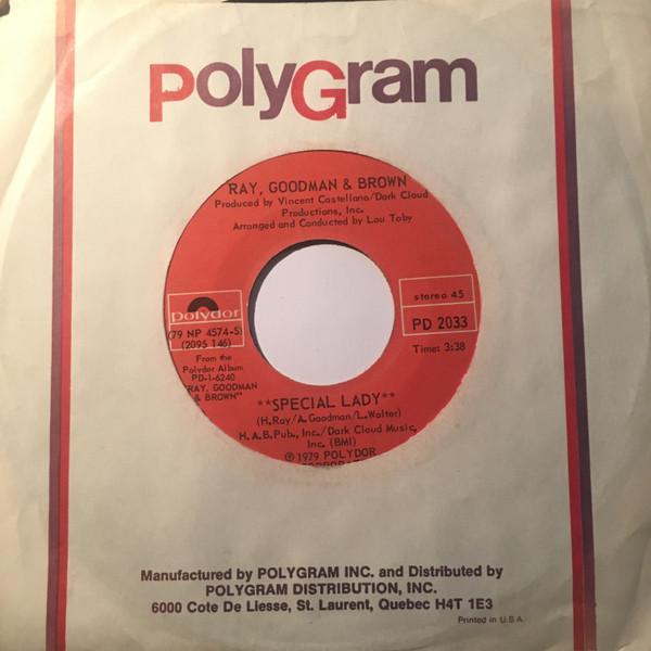 7inch Record RAY, GOODMAN & BROWN - Special Lady PD2033 Polydor 1979 Canada Soul/Funk Used
7inch Record RAY, GOODMAN & BROWN - Special Lady PD2033 Polydor 1979 Canada Soul/Funk Used