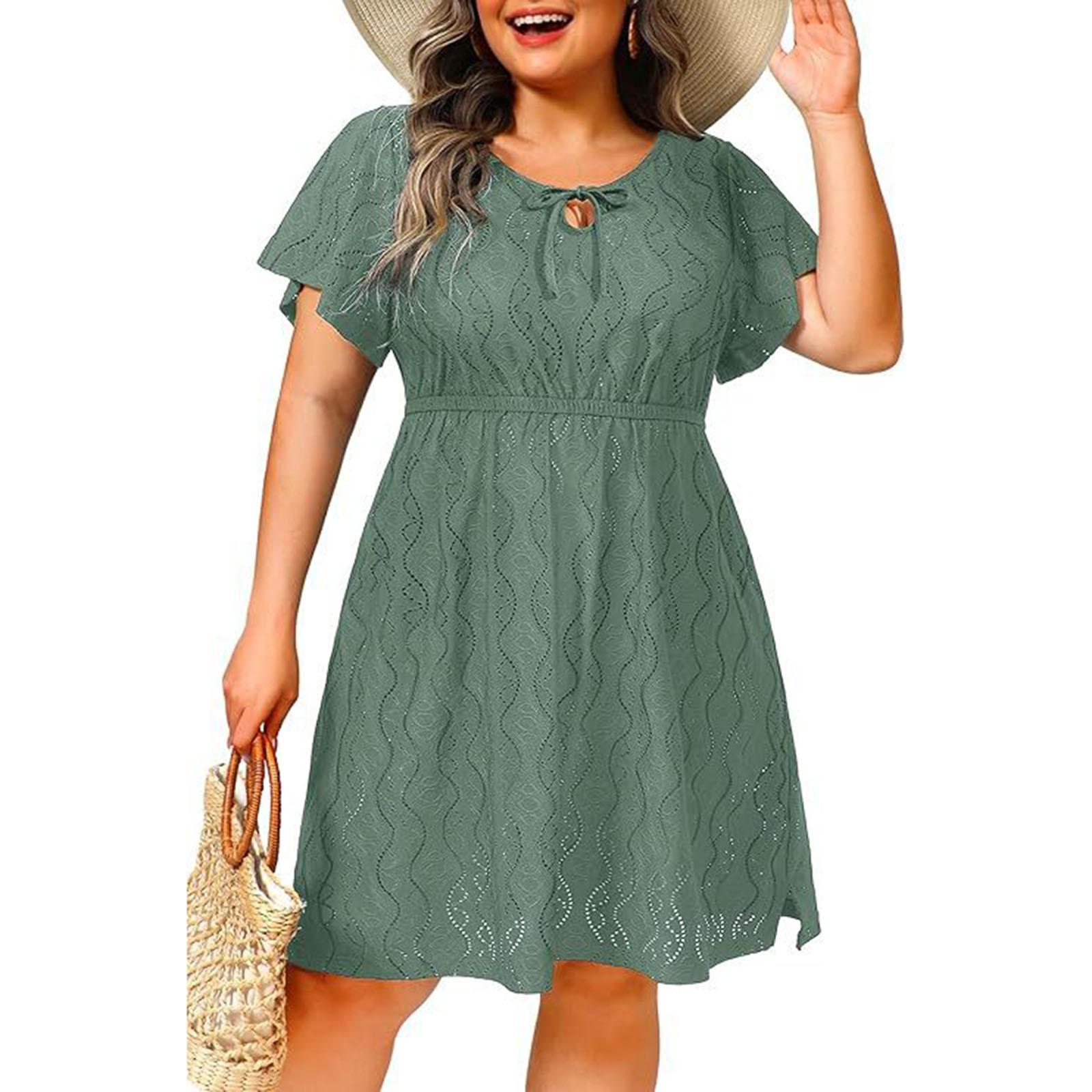 Women’s Short Sleeve Eyelet Lace Dress with Keyhole Neckline and Elastic Waist Casual A Line Summer Dress XXXL
Women’s Short Sleeve Eyelet Lace Dress with Keyhole Neckline and Elastic Waist Casual A Line Summer Dress XXXL
