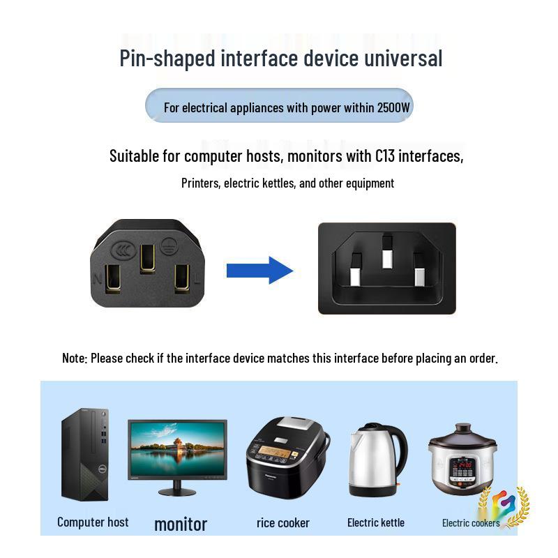 Certified National Standard Three-Pin Plug for Rice Cookers - 0.75/1/1.5 Sq. Power Cord Black 0.75 Square 0.5m
Certified National Standard Three-Pin Plug for Rice Cookers - 0.75/1/1.5 Sq. Power Cord Black 0.75 Square 0.5m