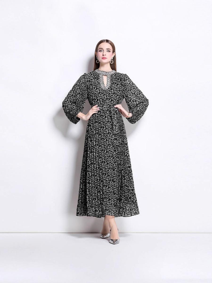 Plus Size Women s Dresses Women Fashion Studded 150cm Long Sleeve Leopard Pleated Maxi Dress New Arrival L чёрный
Plus Size Women s Dresses Women Fashion Studded 150cm Long Sleeve Leopard Pleated Maxi Dress New Arrival L чёрный