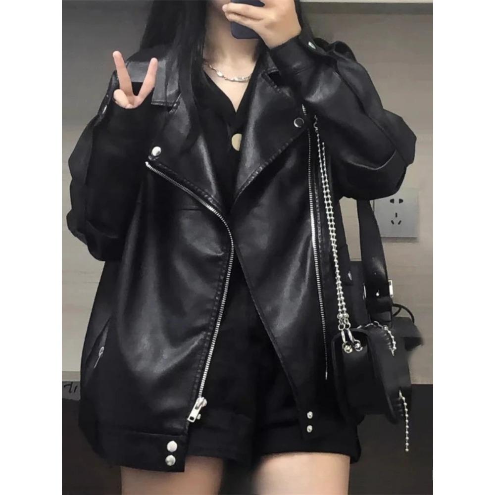 Осенне-зимняя мода Женская однотонная свободная повседневная верхняя одежда Черные куртки из ПУ кожи Мотоциклетные куртки из искусственной кожи XXL чёрный
Осенне-зимняя мода Женская однотонная свободная повседневная верхняя одежда Черные куртки из ПУ кожи Мотоциклетные куртки из искусственной кожи XXL чёрный
