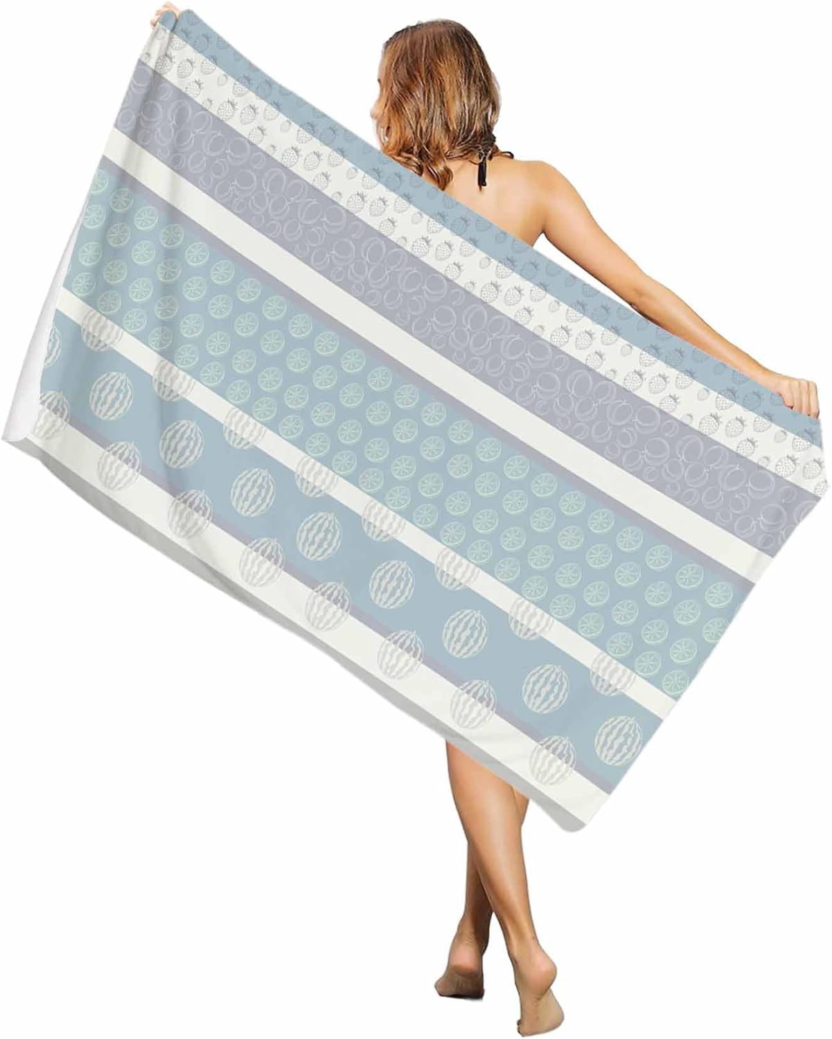 Farm Fruits Beach Towel, Sandproof Large Beach Towels for Adults, Watermelon Lemons Peach Green Grey Striped Quick Dry Pool Yoga W30*H60(CM)
Farm Fruits Beach Towel, Sandproof Large Beach Towels for Adults, Watermelon Lemons Peach Green Grey Striped Quick Dry Pool Yoga W30*H60(CM)