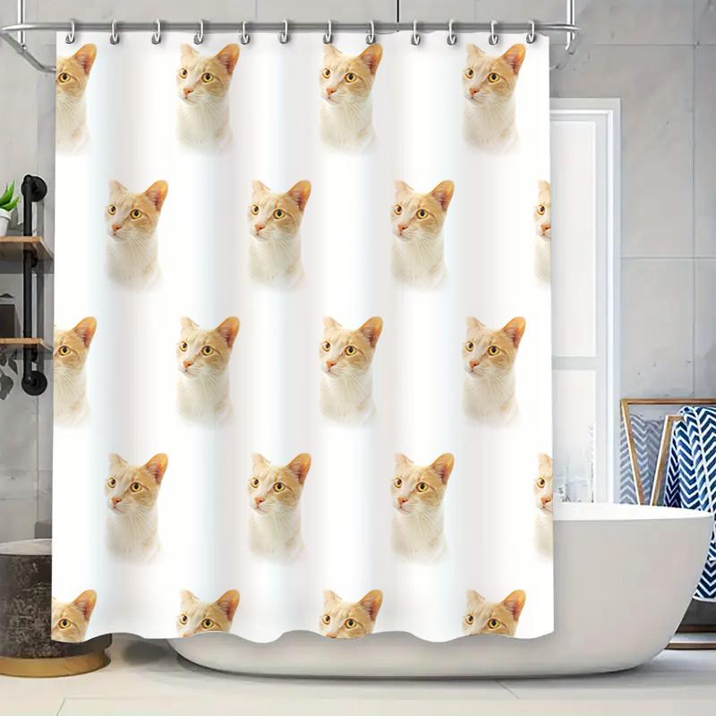 Adorable Cat Face Shower Curtain Modern Bathroom Decor For Pet Lovers White Yellow Kitten Print Home Decoration Wall Art W60H190(CM)-1 Pcs
Adorable Cat Face Shower Curtain Modern Bathroom Decor For Pet Lovers White Yellow Kitten Print Home Decoration Wall Art W60H190(CM)-1 Pcs