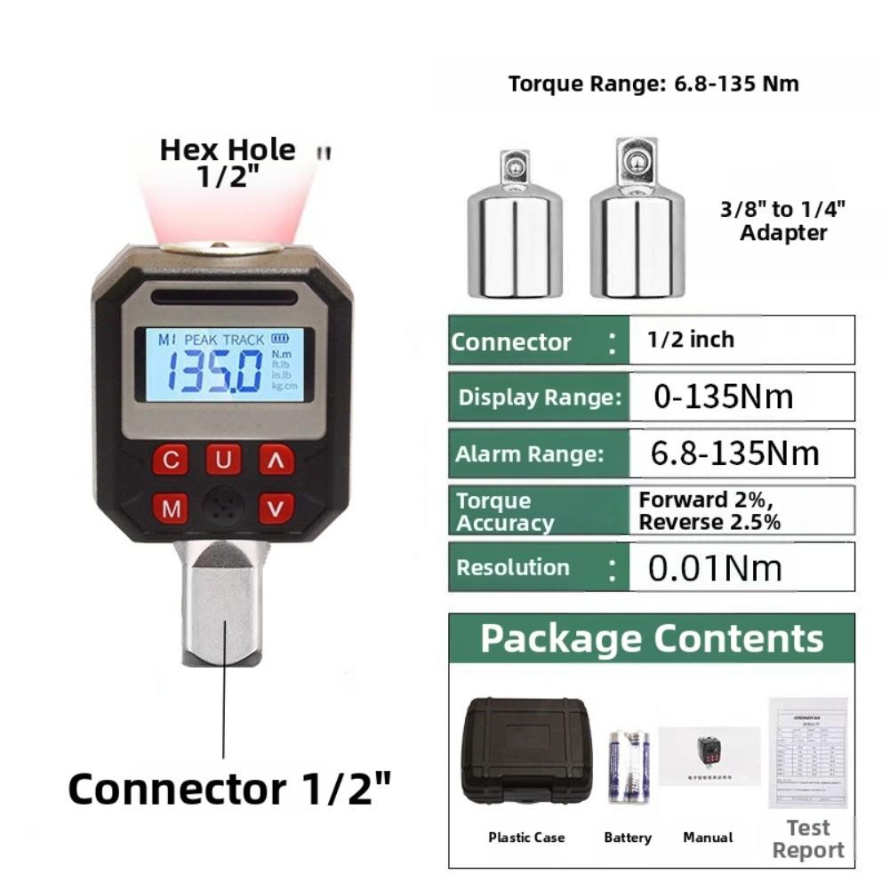 Цифровой адаптер крутящего момента Прецизионный измерительный инструмент Динамометрический ключ 6.8-135
Цифровой адаптер крутящего момента Прецизионный измерительный инструмент Динамометрический ключ 6.8-135