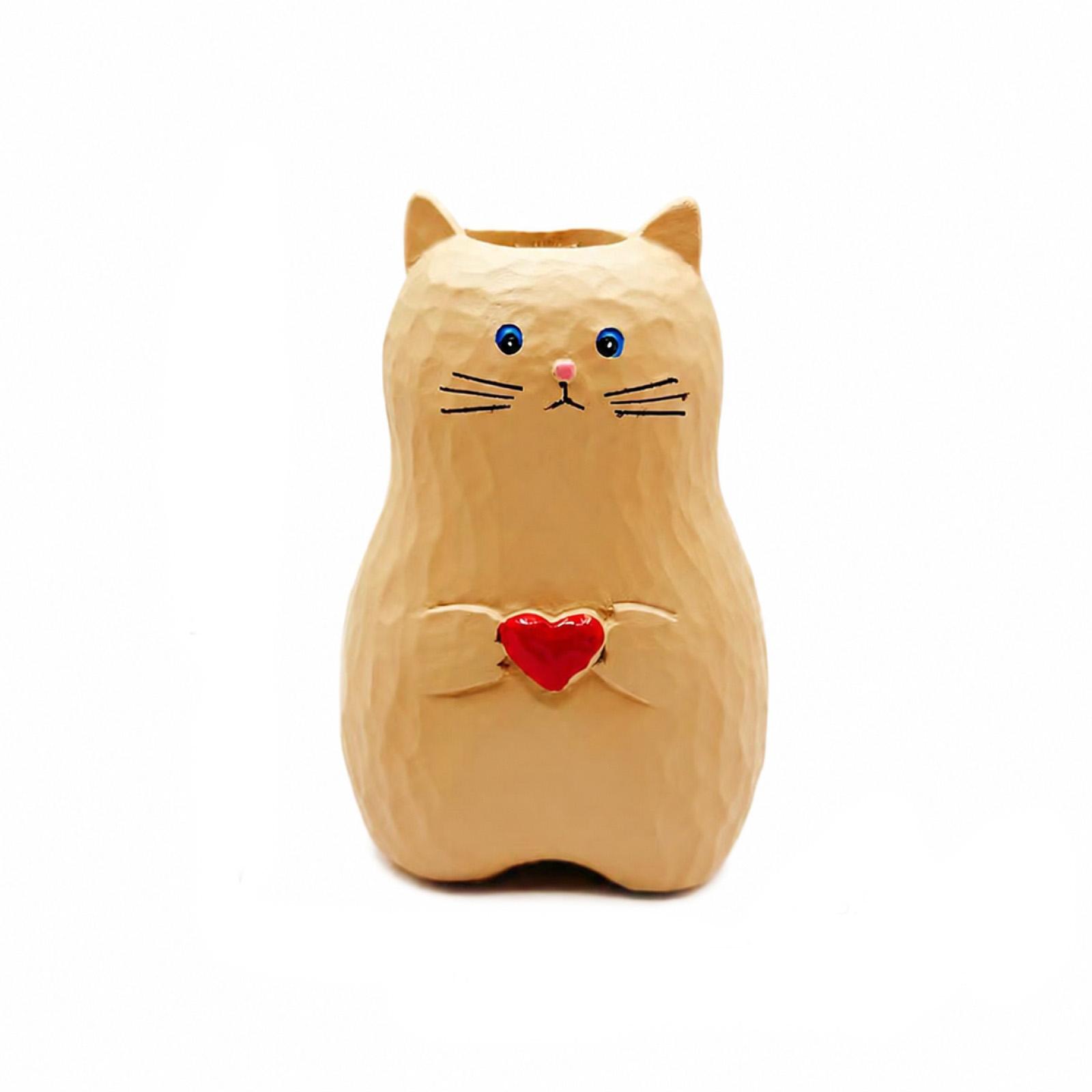 Resin Cat Figurine Vase Heart Shape Decorative Sculpture Tabletop Ornament Home Office Desk Accessory One Size
Resin Cat Figurine Vase Heart Shape Decorative Sculpture Tabletop Ornament Home Office Desk Accessory One Size