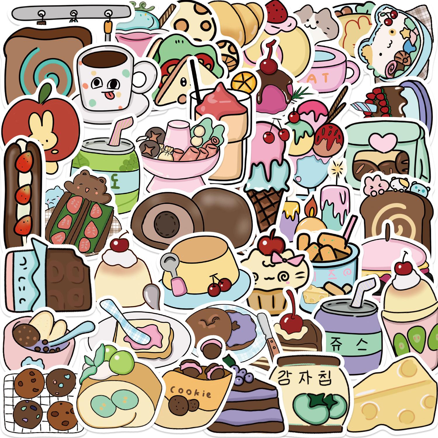 50Pcs Cartoon Food Shop Graffiti Stickers Guitar Notebook Luggage DIY Waterproof Stickers
50Pcs Cartoon Food Shop Graffiti Stickers Guitar Notebook Luggage DIY Waterproof Stickers
