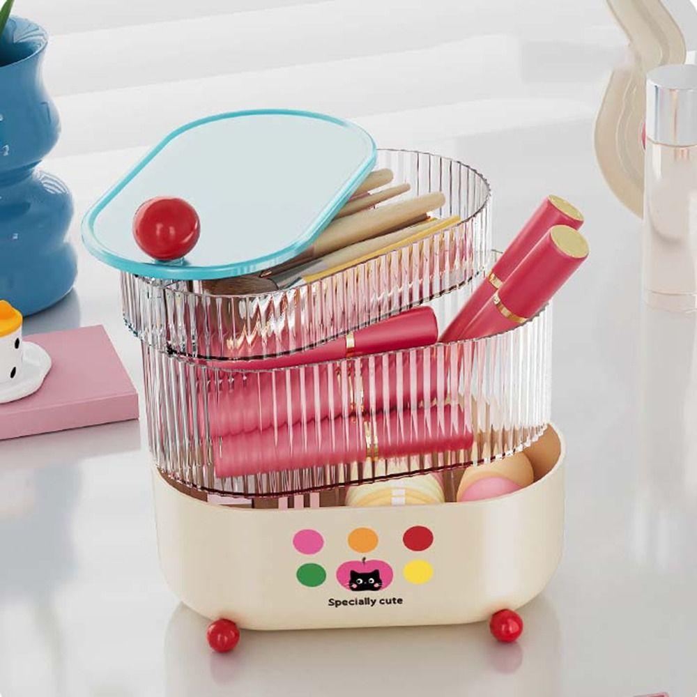 Multi-Layered Rotatable Makeup Brush Holder Plastic Desktop Storage Box Vanity Pink-3 Layers
Multi-Layered Rotatable Makeup Brush Holder Plastic Desktop Storage Box Vanity Pink-3 Layers
