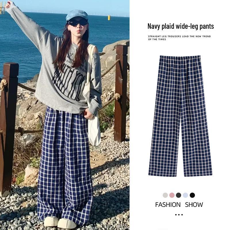 Zhao Lusi Inspired Blue Plaid Wide-Leg Pants for Women - Loose, Casual, Spring/Autumn 2025 S (80-95 kg)
Zhao Lusi Inspired Blue Plaid Wide-Leg Pants for Women - Loose, Casual, Spring/Autumn 2025 S (80-95 kg)