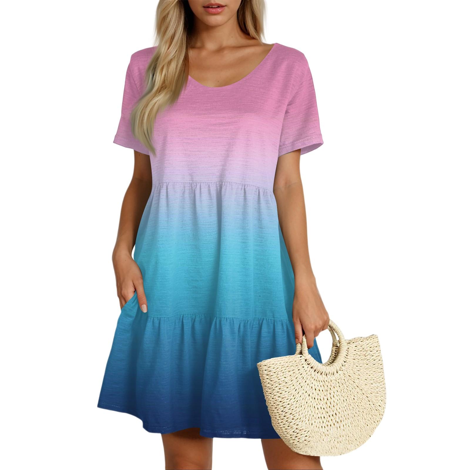 Women s Casual Fashion Round Neck Short Sleeve Retro Cake Skirt M синій
Women s Casual Fashion Round Neck Short Sleeve Retro Cake Skirt M синій