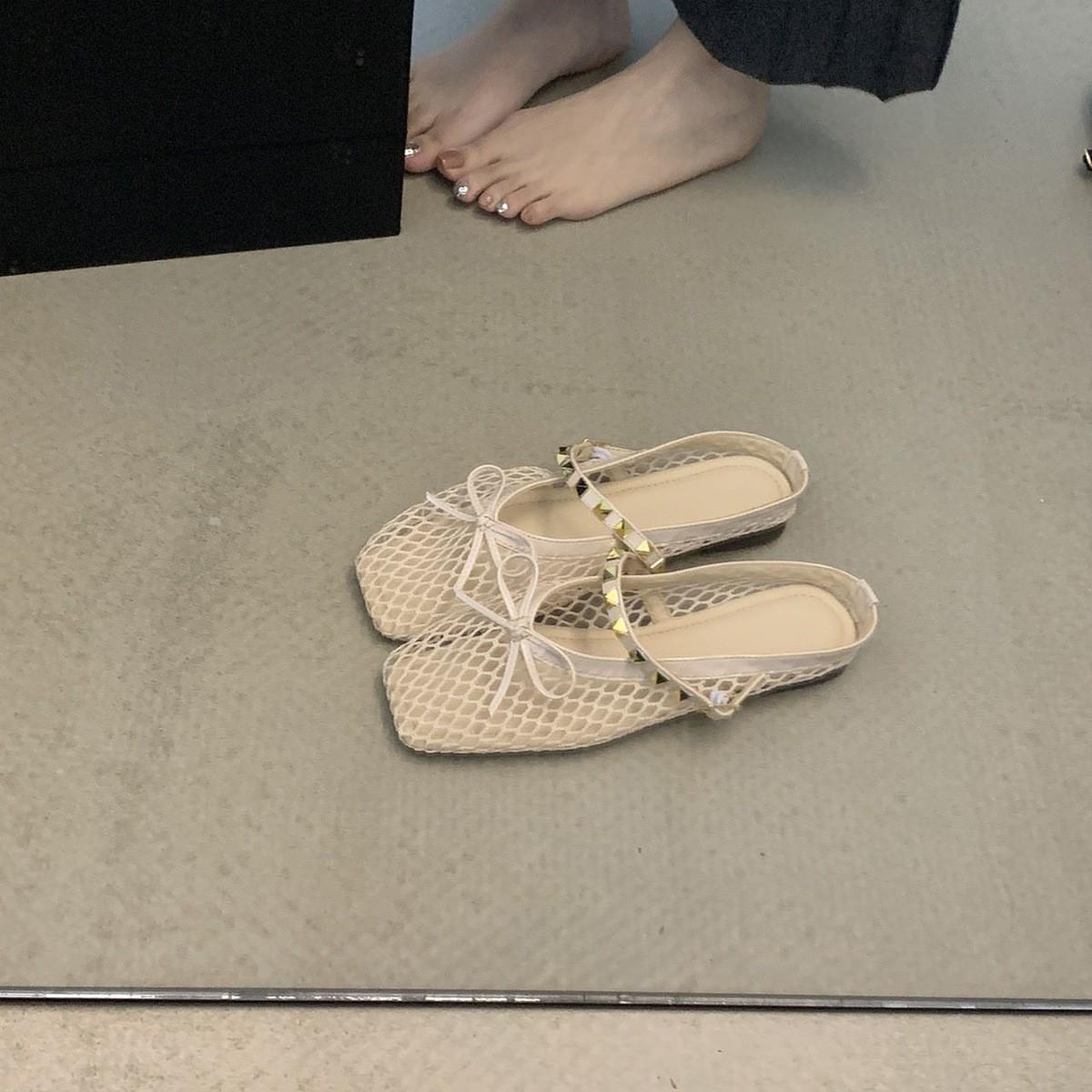 Retro bow bag head half slippers women s outer wear summer mesh one-pedal single shoes Mary Jane 35
Retro bow bag head half slippers women s outer wear summer mesh one-pedal single shoes Mary Jane 35