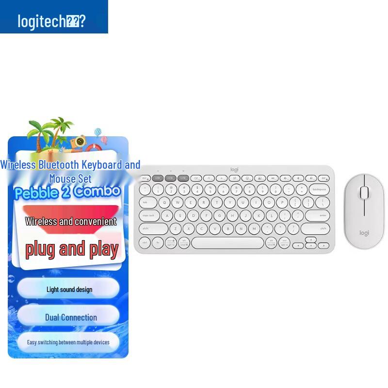 Logitech Pebble 2 Combo Wireless Keyboard Mouse Set
Logitech Pebble 2 Combo Wireless Keyboard Mouse Set
