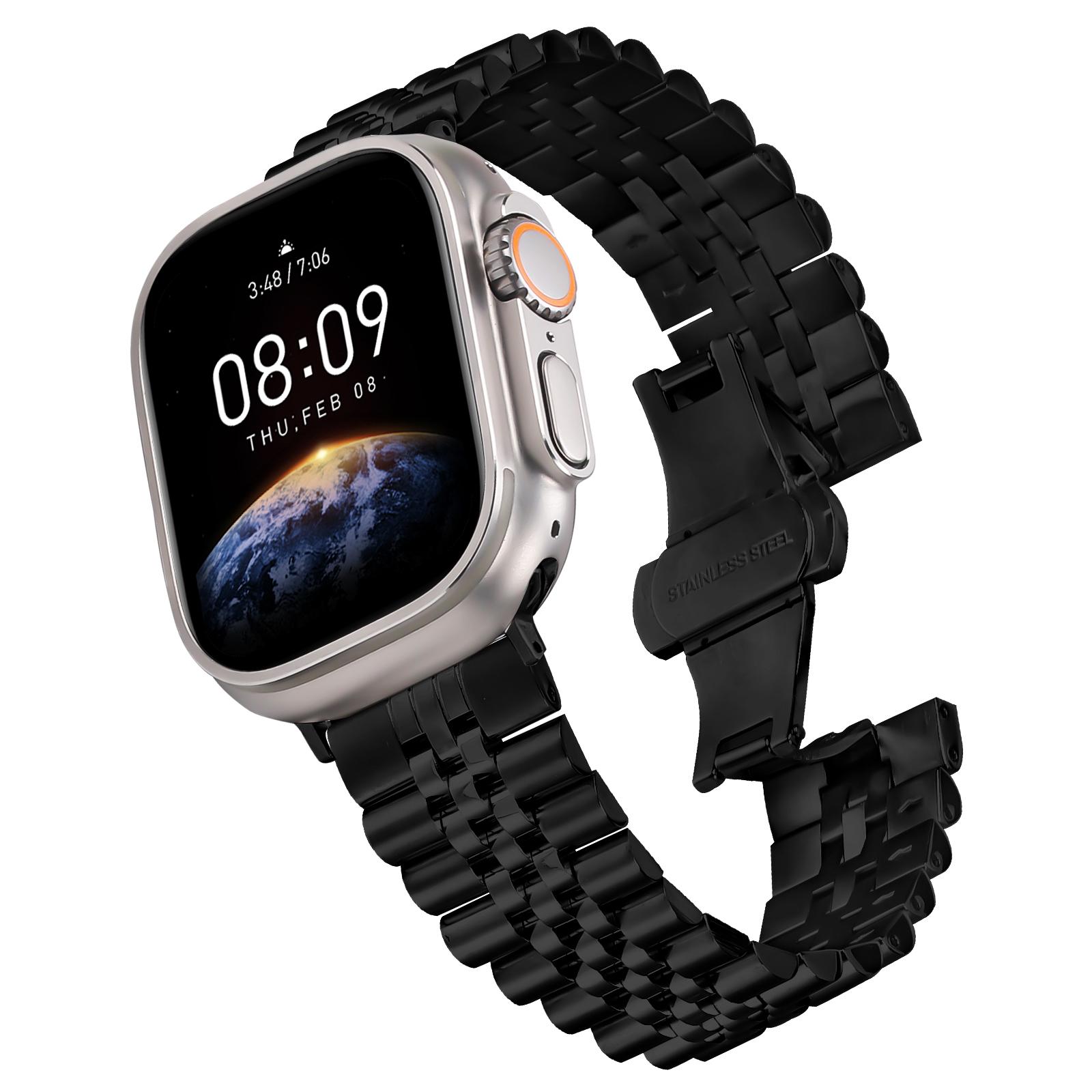 Metal Watch Band for Apple Watch Series 10 9 8 7 SE 6 5 4 3 2 1 42mm 41mm 40mm 38mm Replacement Strap with Butterfly Clasp Gold/Silver
Metal Watch Band for Apple Watch Series 10 9 8 7 SE 6 5 4 3 2 1 42mm 41mm 40mm 38mm Replacement Strap with Butterfly Clasp Gold/Silver
