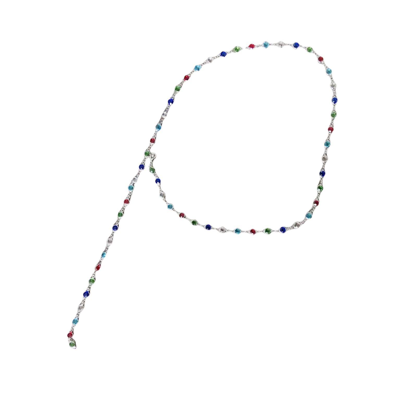 Красочная цепочка на шею из бусин, ожерелье, регулируемая цепочка, стильное украшение на шею, подходит для женщин, ювелирный подарок серебряный
Красочная цепочка на шею из бусин, ожерелье, регулируемая цепочка, стильное украшение на шею, подходит для женщин, ювелирный подарок серебряный