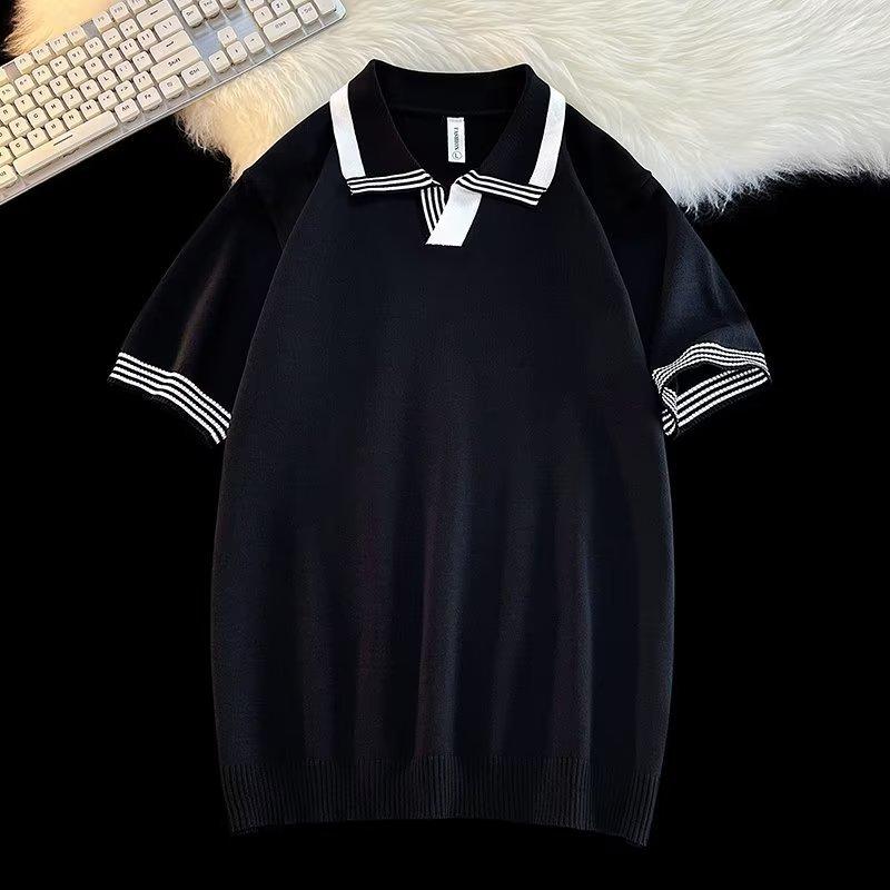 Men Knit Short Sleeve Polo Shirt Casual Striped Trim Loose Fit Summer Top 3XL
Men Knit Short Sleeve Polo Shirt Casual Striped Trim Loose Fit Summer Top 3XL