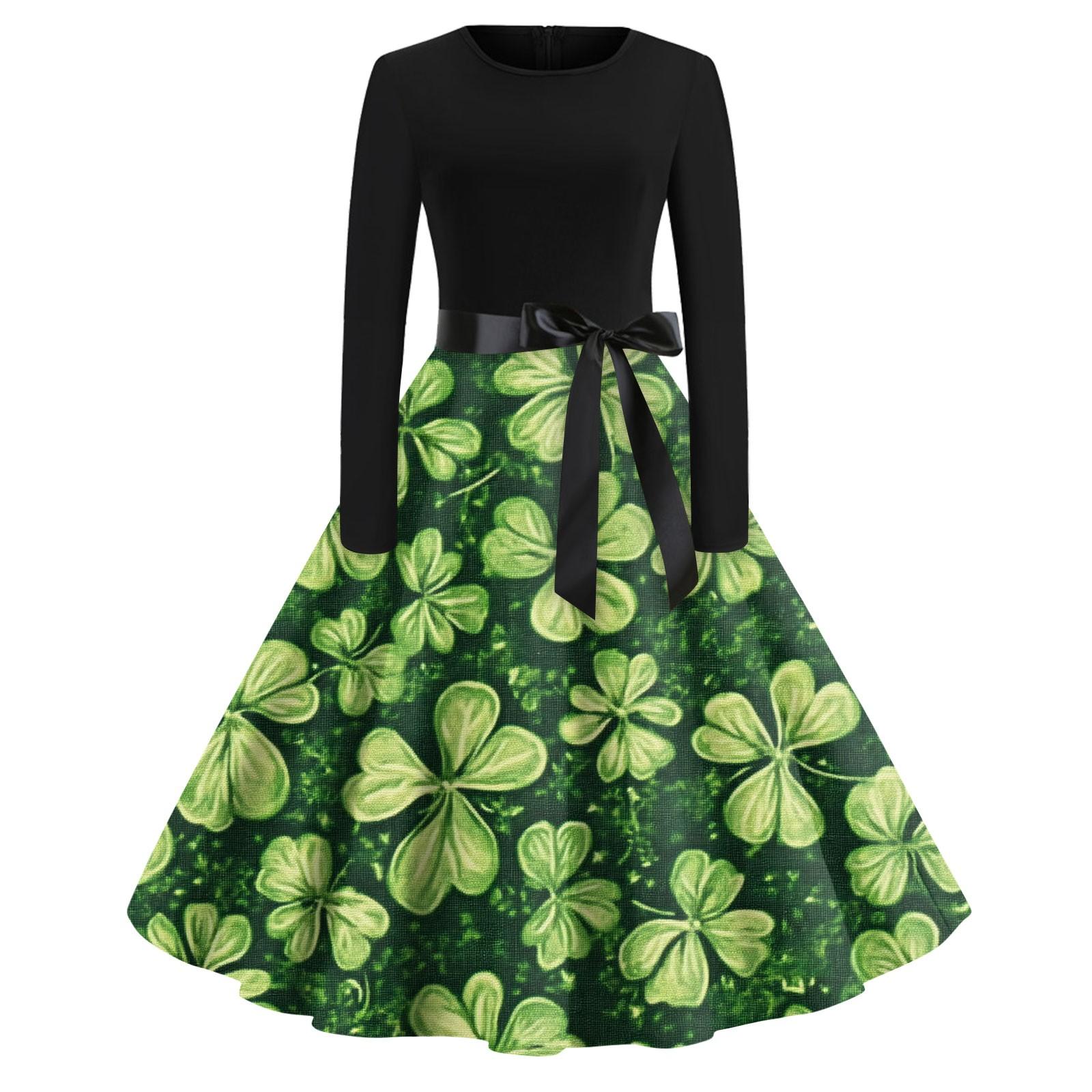 Жіночі сукні Модні повсякденні тонкі сукні з круглим вирізом St. Сукні з довгими рукавами з принтом до Дня Патрика XXXXXL
Жіночі сукні Модні повсякденні тонкі сукні з круглим вирізом St. Сукні з довгими рукавами з принтом до Дня Патрика XXXXXL