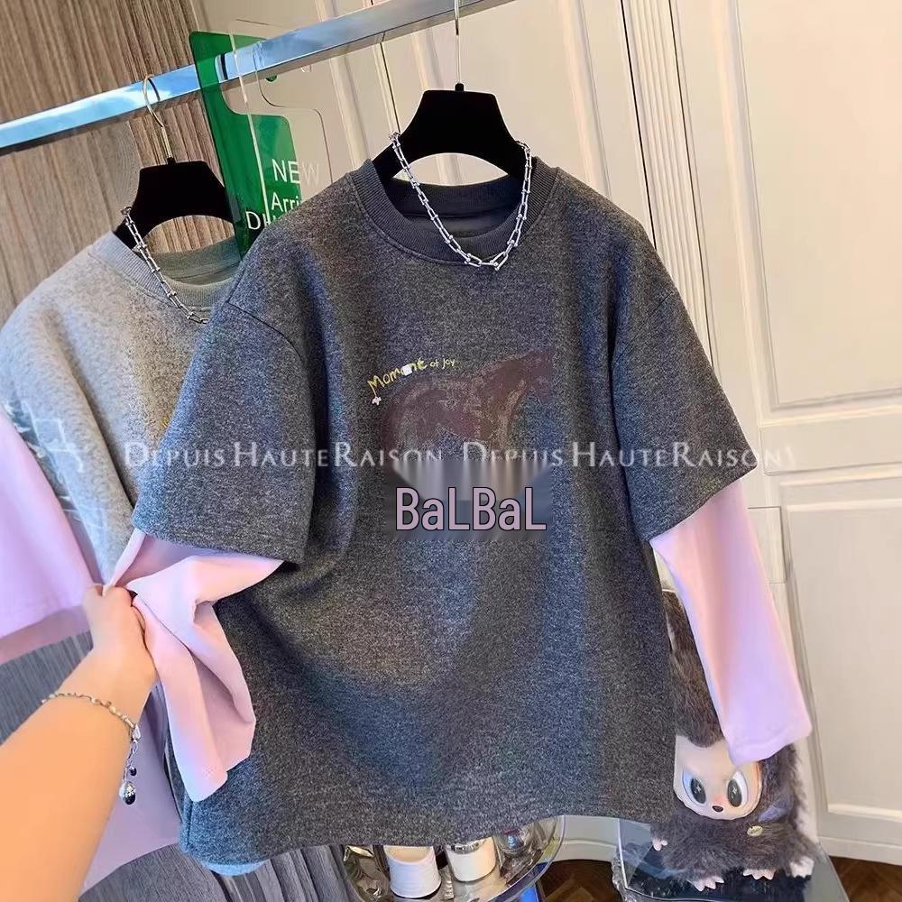 240 Jin Korean Style Plus-Size Cartoon Print Brushed Thermal Fleece Long-Sleeved Two-in-One Women s Top for Autumn and Winter Warmth 2XL 80-90kg
240 Jin Korean Style Plus-Size Cartoon Print Brushed Thermal Fleece Long-Sleeved Two-in-One Women s Top for Autumn and Winter Warmth 2XL 80-90kg