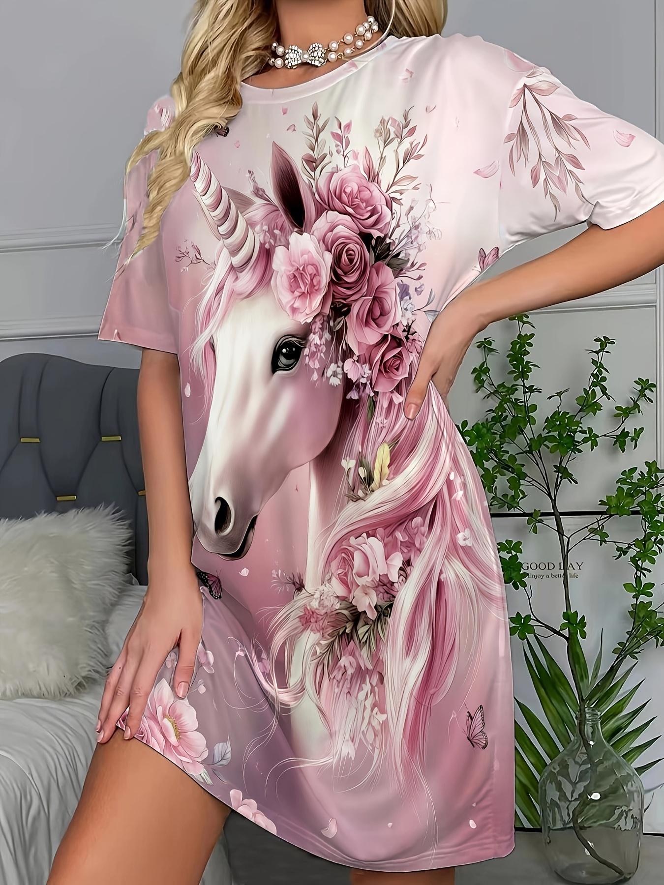 Dreamy Unicorn Floral Print Loose Short Sleeve Night Dress Casual Crew Neck. Perfect for Adults. All-season Comfort 4XL дубильная кора
Dreamy Unicorn Floral Print Loose Short Sleeve Night Dress Casual Crew Neck. Perfect for Adults. All-season Comfort 4XL дубильная кора
