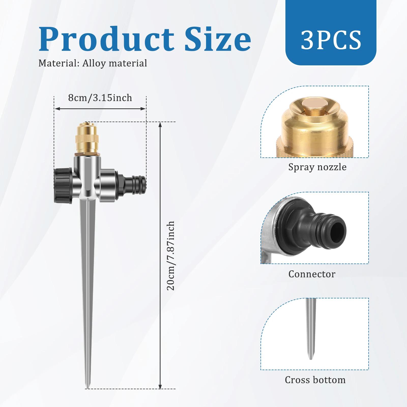 3Pcs 360° Coverage Water Sprinklers Adjustable Brass Nozzle with Aluminum Alloy Spike Base for 2-4m Medium Garden Irrigation New
3Pcs 360° Coverage Water Sprinklers Adjustable Brass Nozzle with Aluminum Alloy Spike Base for 2-4m Medium Garden Irrigation New