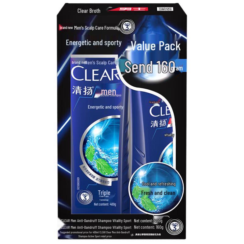 Clear Men Energizing Sport Mint Anti-Dandruff Shampoo
Clear Men Energizing Sport Mint Anti-Dandruff Shampoo