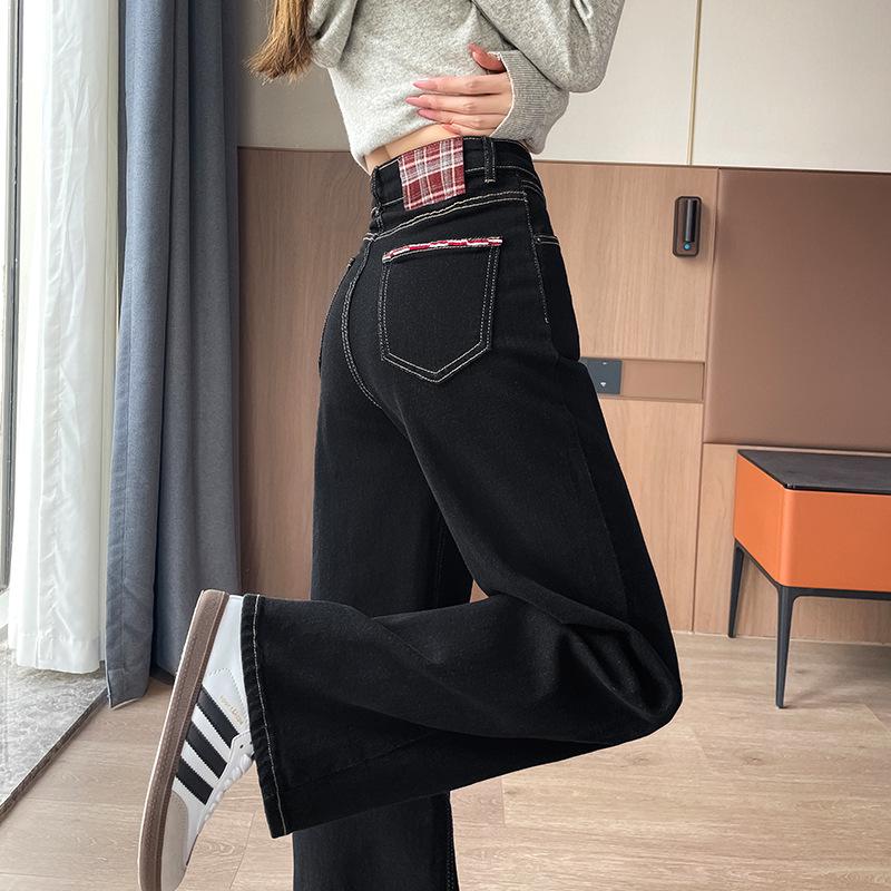 Unisex High-Waisted Color Block Plaid Wide-Leg Denim Pants for Spring & Autumn S
Unisex High-Waisted Color Block Plaid Wide-Leg Denim Pants for Spring & Autumn S