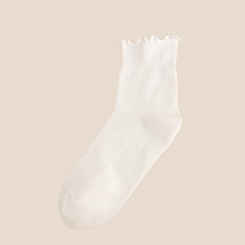 Женские носки средней длины из хлопка с кружевной кромкой - Коллекция Весна и Осень One Size белый
Женские носки средней длины из хлопка с кружевной кромкой - Коллекция Весна и Осень One Size белый