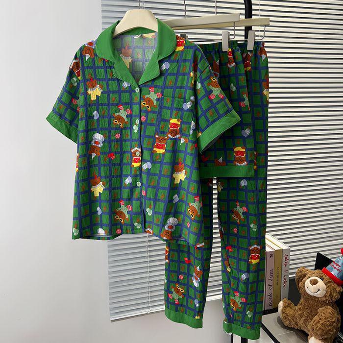 Женский красно-черный клетчатый пижамный комплект с котенком - Футболка с коротким рукавом и шорты Large
Женский красно-черный клетчатый пижамный комплект с котенком - Футболка с коротким рукавом и шорты Large