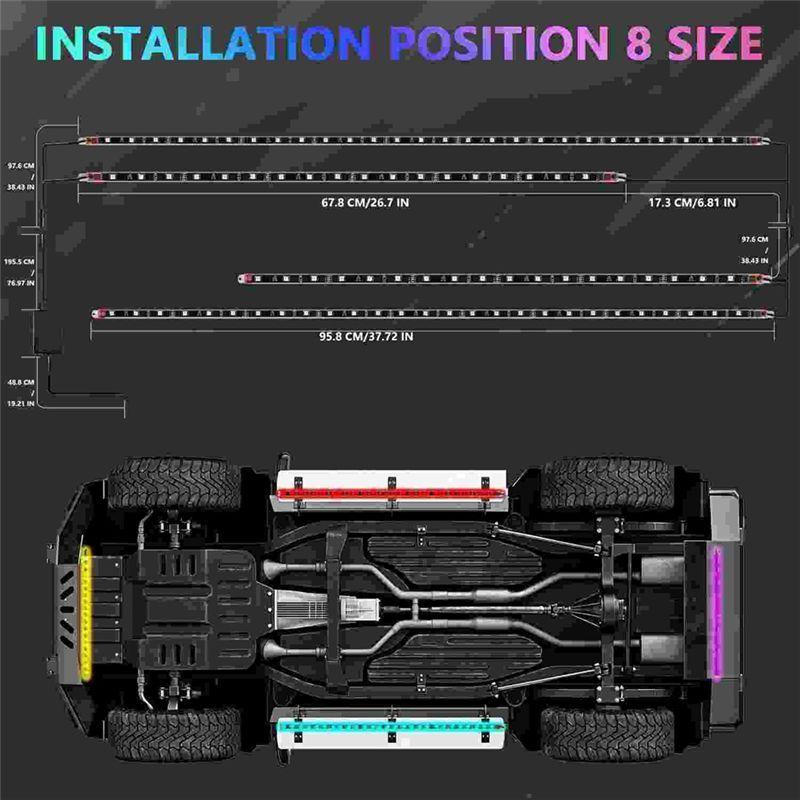 NEW-Car Underglow LED Lights, Dream Color Strip Lights With APP Control, Exterior Car Neon Accent Lights Kit Replacement Parts чёрный
NEW-Car Underglow LED Lights, Dream Color Strip Lights With APP Control, Exterior Car Neon Accent Lights Kit Replacement Parts чёрный