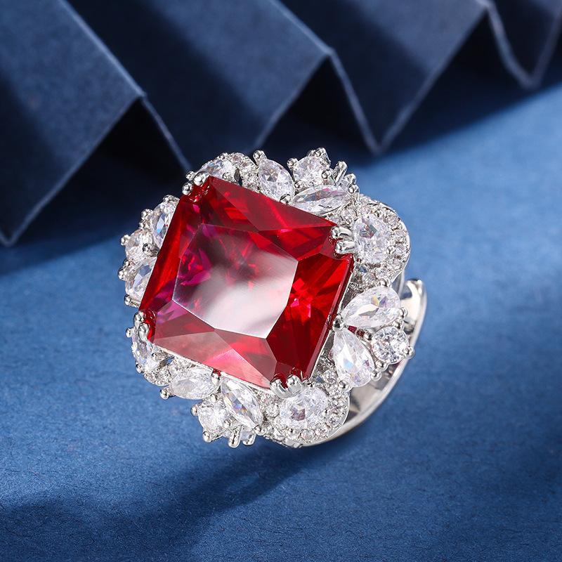 Jewelry Copper Bottom Gold-Plated Simulation Red Corundum Women S Suit Temperament Full Of Diamonds And Luxury Inlaid 14 * 16
Jewelry Copper Bottom Gold-Plated Simulation Red Corundum Women S Suit Temperament Full Of Diamonds And Luxury Inlaid 14 * 16