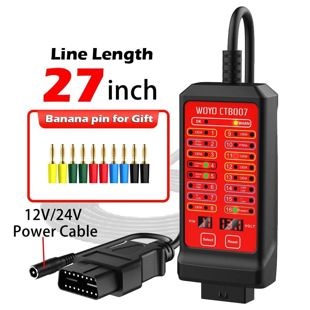 WOYO CTB007 CAN Тестер-бокс 12В 24В OBD2 Разветвитель с кабелем 27/59 дюймов для всех автомобильных диагностических инструментов CTB007
WOYO CTB007 CAN Тестер-бокс 12В 24В OBD2 Разветвитель с кабелем 27/59 дюймов для всех автомобильных диагностических инструментов CTB007