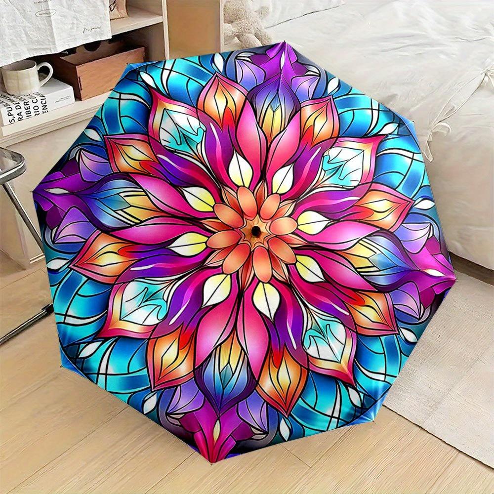 Automatic Folding Umbrella with Mandala Design - Auto-Open/Close, 8-Rib Compact & Portable with Handle, Windproof & for /, Mul
Automatic Folding Umbrella with Mandala Design - Auto-Open/Close, 8-Rib Compact & Portable with Handle, Windproof & for /, Mul