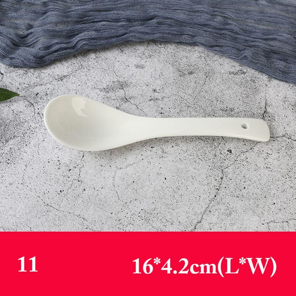 Столовые приборы Большие/маленькие чайные десерты Мороженое Pure W te Procelain Bone Керамическая кофейная ложка 11