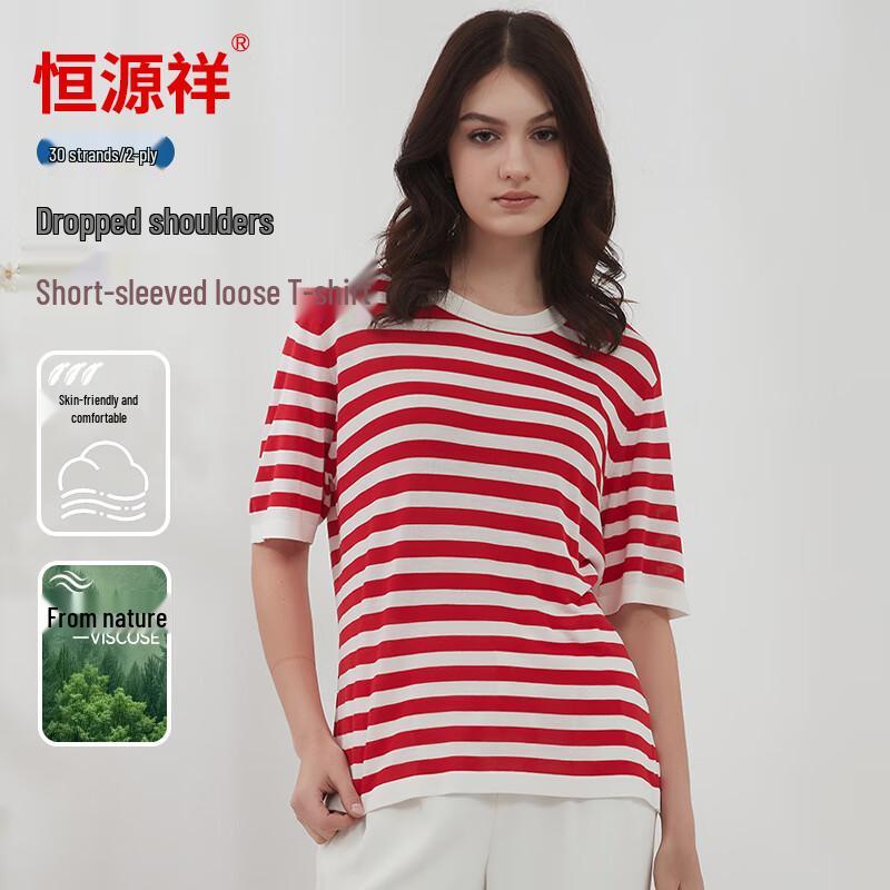 Hengyuanxiang Women s Striped Loose Knit T-Shirt One Size
Hengyuanxiang Women s Striped Loose Knit T-Shirt One Size