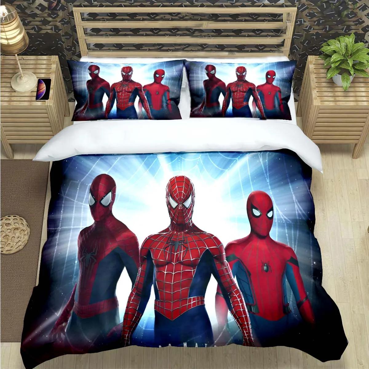 Модный Постельный Комплект с Принтом Супергероев A-Avengers Пододеяльник Одеяло Кровать Молодежный Детский Девочка Мальчик Роскошный Подарок на День Рождения EU Twin 135x200cm