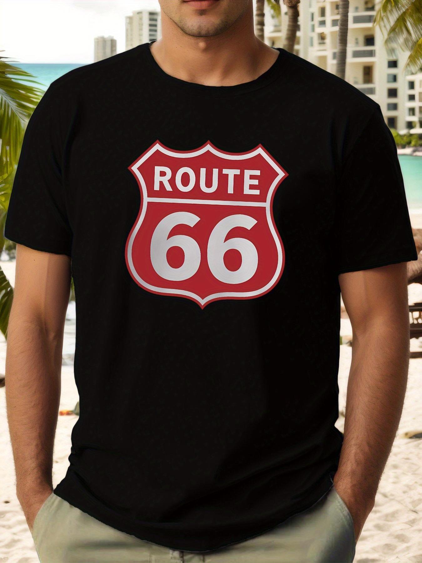 Route 66 Shield Patch T-shirt - Casual Blue Short Sleeve Tee with Red & White Design M
Route 66 Shield Patch T-shirt - Casual Blue Short Sleeve Tee with Red & White Design M